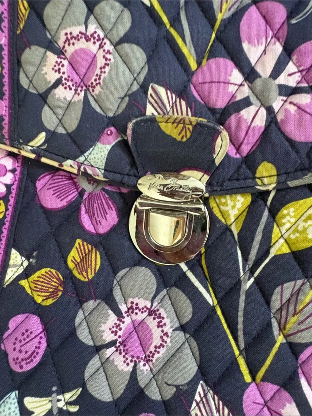 Vintage 2011 Vera Bradley Laptop Shoulder Bag in Floral Nightingale Pattern